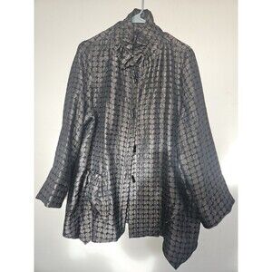 IC by Connie K Women's Long Sleev3 Blouse Jacket, Asymmetric Layer, Size XL